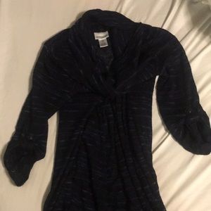 Black and blue striped maternity sweater